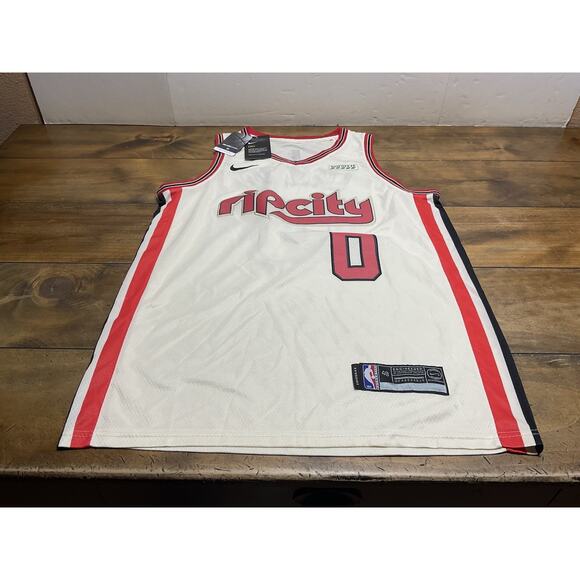 Nike Portland Trail Blazers #0 Damian Lillard Swingman Rip City Size 48 Jersey - Picture 7 of 11